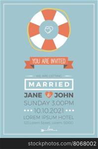 Vintage wedding invitation card A5 size frame layout print template