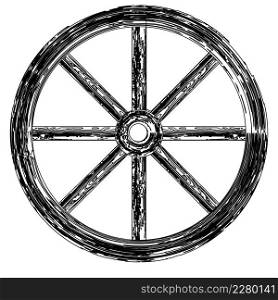 vintage wooden wheel vector icon illustration design