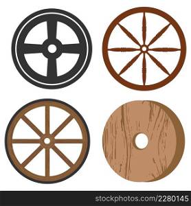 vintage wooden wheel vector icon illustration design