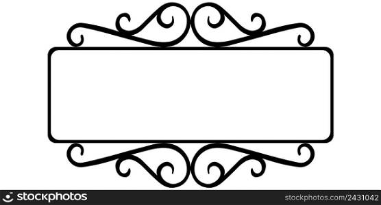 vintage wrought iron frame, the template for the signs of an Internet store, retro style, vector frame template