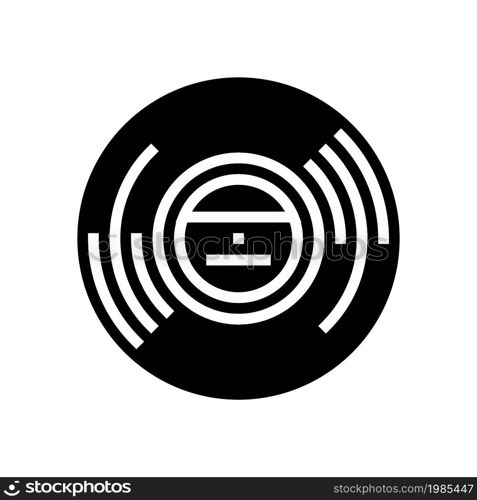 vinyl accessory for listening music glyph icon vector. vinyl accessory for listening music sign. isolated contour symbol black illustration. vinyl accessory for listening music glyph icon vector illustration