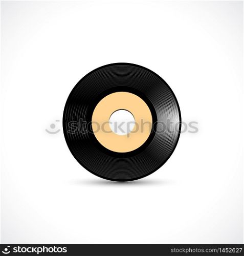 Vinyl disc 7 inch EP wide hole record with shiny grooves