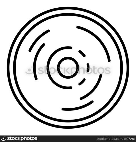 Vinyl disc icon. Outline vinyl disc vector icon for web design isolated on white background. Vinyl disc icon, outline style
