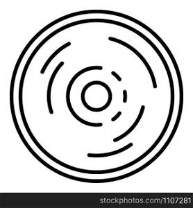 Vinyl disc icon. Outline vinyl disc vector icon for web design isolated on white background. Vinyl disc icon, outline style