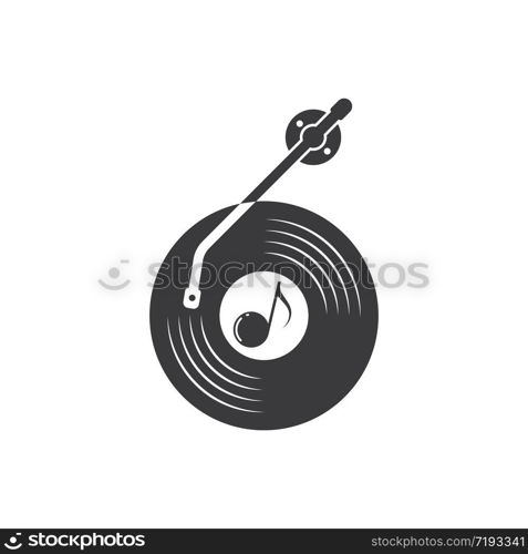 vinyl disc music vector icon illustration design template