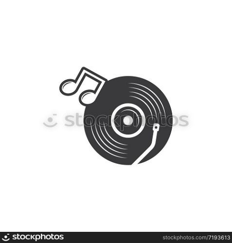 vinyl disc music vector icon illustration design template