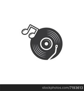 vinyl disc music vector icon illustration design template
