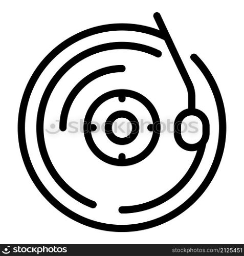 Vinyl disk icon outline vector. Gift box. Bow surprise. Vinyl disk icon outline vector. Gift box