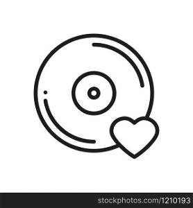 Vinyl line icon. Favorite song. Vinyl record disco dance nightlife club DJ disk party theme. Sign and symbol. Vector illustration