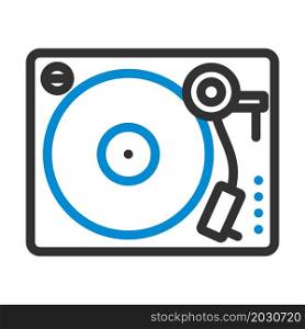 Vinyl Player Icon. Bold outline design with editable stroke width. Vector Illustration.