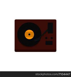 Vinyl player icon. Flat illustration of vinyl player vector icon for web design. Vinyl player icon, flat style