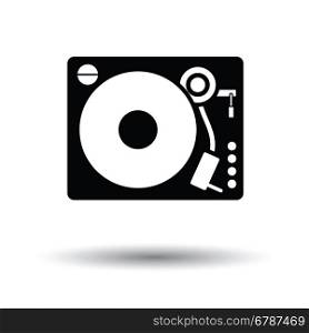 Vinyl player icon. White background with shadow design. Vector illustration.