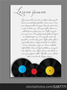 vinyl record background blank page vector illustration