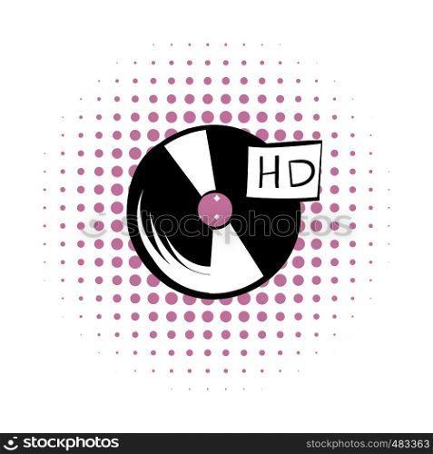 Vinyl record comics icon on a white background. Vinyl record comics icon
