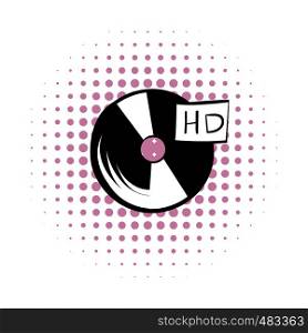 Vinyl record comics icon on a white background. Vinyl record comics icon