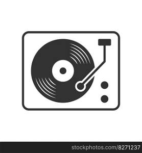 Vinyl record player icon vector design templates isolated on white background