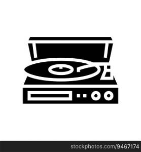 vinyl record player retro music glyph icon vector. vinyl record player retro music sign. isolated symbol illustration. vinyl record player retro music glyph icon vector illustration
