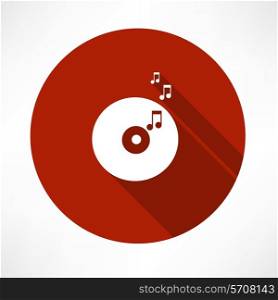 vinyl record tunes icon. Flat modern style vector illustration