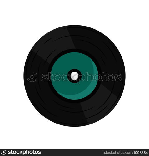vinyl record with flare on white background, vector. vinyl record with flare on white background