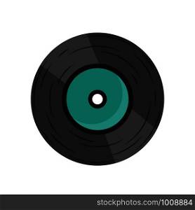 vinyl record with flare on white background, vector. vinyl record with flare on white background