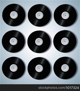 Vinyl records music background vector illustration