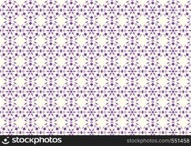 Violet Abstract blossom in ball shape and rhomboid pattern on pastel background. Modern and sweet bloom pattern style for design