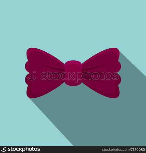 Violet bow tie icon. Flat illustration of violet bow tie vector icon for web design. Violet bow tie icon, flat style