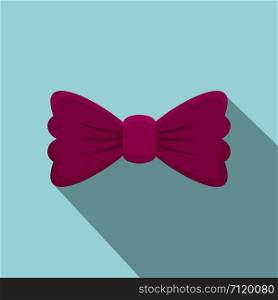 Violet bow tie icon. Flat illustration of violet bow tie vector icon for web design. Violet bow tie icon, flat style