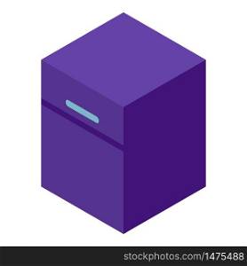 Violet drawer icon. Isometric of violet drawer vector icon for web design isolated on white background. Violet drawer icon, isometric style