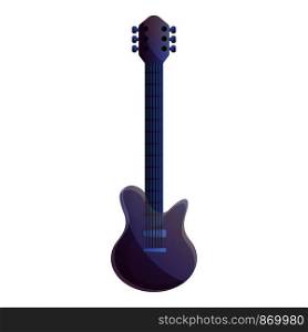 Violet electric guitar icon. Cartoon of violet electric guitar vector icon for web design isolated on white background. Violet electric guitar icon, cartoon style