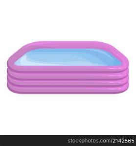 Violet inflatable pool icon cartoon vector. Sea child. Fun water. Violet inflatable pool icon cartoon vector. Sea child