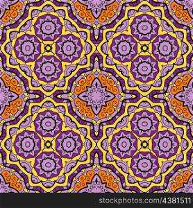 Violet Ornamental round seamless pattern with many details