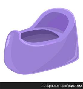 Violet potty icon cartoon vector. Cute bowl. Plastic pot. Violet potty icon cartoon vector. Cute bowl