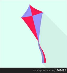 Violet red kite icon. Flat illustration of violet red kite vector icon for web design. Violet red kite icon, flat style