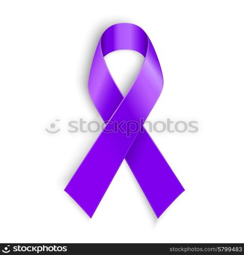Violet ribbon as symbol of Hodgkin Disease awareness. Vector Violet ribbon as symbol of Hodgkin Disease awareness