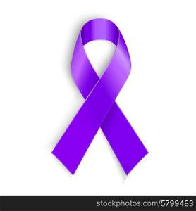 Violet ribbon as symbol of Hodgkin Disease awareness. Vector Violet ribbon as symbol of Hodgkin Disease awareness