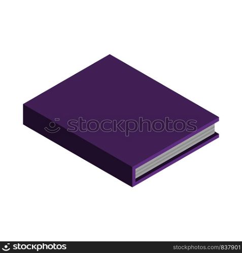 Violet school kid book icon. Isometric of violet school kid book vector icon for web design isolated on white background. Violet school kid book icon, isometric style
