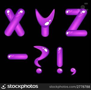 Violet shiny alphabet. Part 5