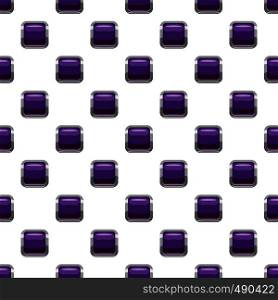 Violet square button pattern seamless repeat in cartoon style vector illustration. Violet square button pattern