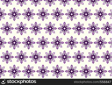 Violet Tribal flower or roots and lobe pattern on pastel background. Retro and modern blossom pattern style for vintage or classic design