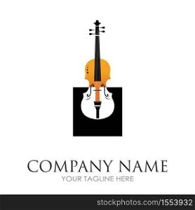 Violin / classical music - vector logo illustration design template