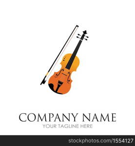 Violin / classical music - vector logo illustration design template