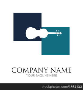 Violin / classical music - vector logo illustration design template