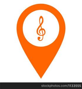 Violin clef and location pin