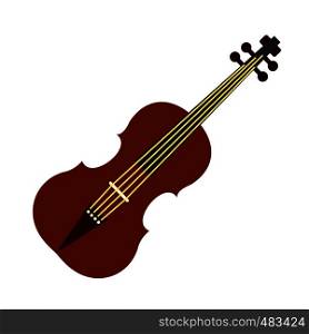 Violin flat icon isolated on white background. Violin flat icon