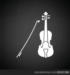 Violin icon. Black background with white. Vector illustration.