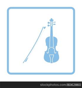 Violin icon. Blue frame design. Vector illustration.