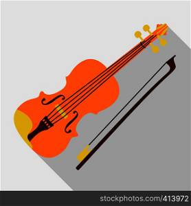 Violin icon. Flat illustration of violin vector icon for web design. Violin icon, flat style