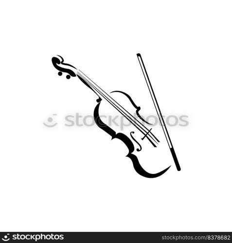 violin icon logo vector design template