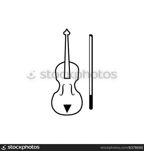 violin icon logo vector design template